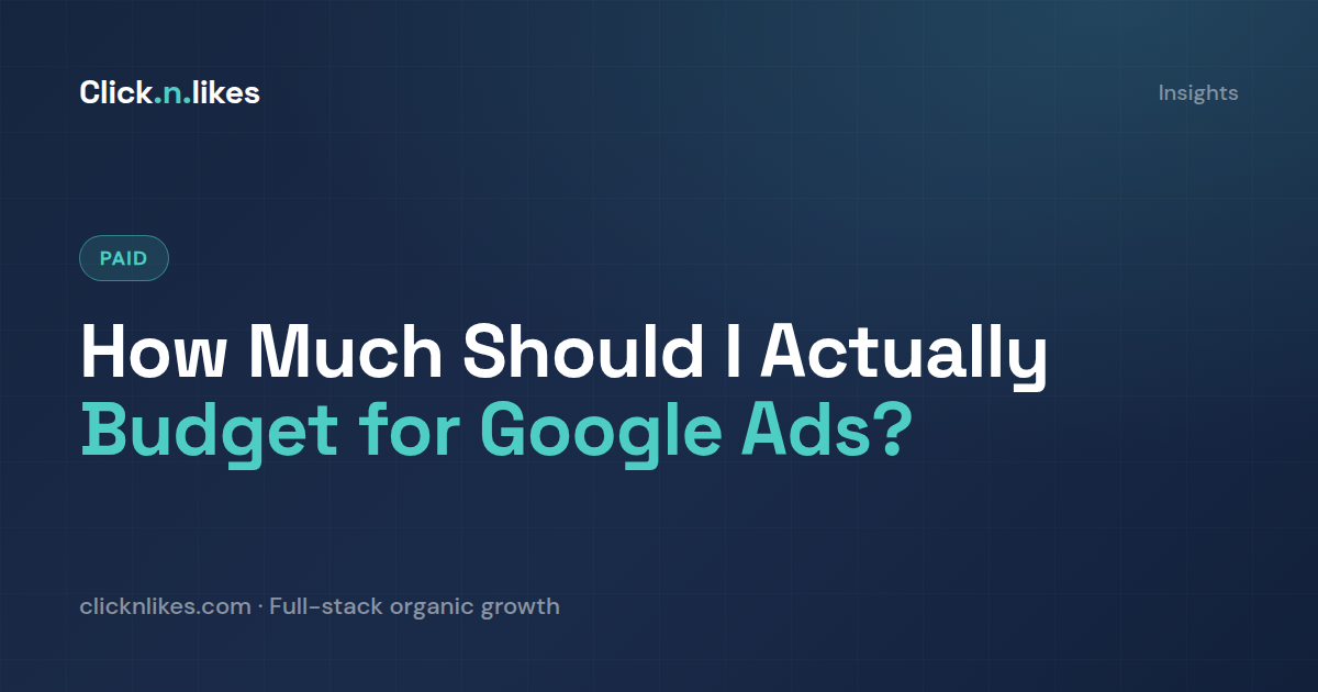 How much should I actually budget for Google Ads?